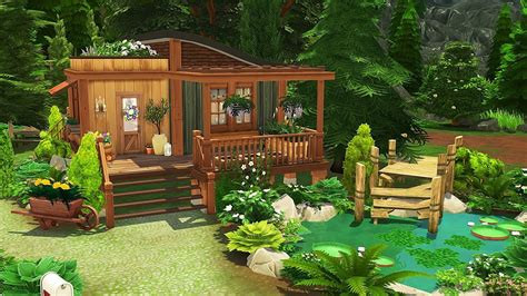 TINY GLIMMERBROOK OFF THE GRID COTTAGE The Sims 4 Speed Build