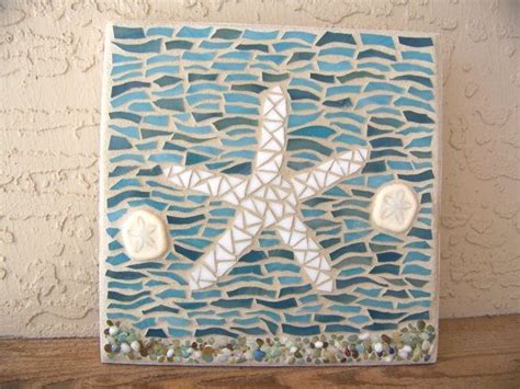 Mosaic Starfish Wall Art Stained Glass Mosaic Art Beach Decor Etsy