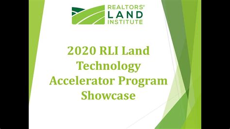 2020 Land Technology Accelerator Showcase Youtube