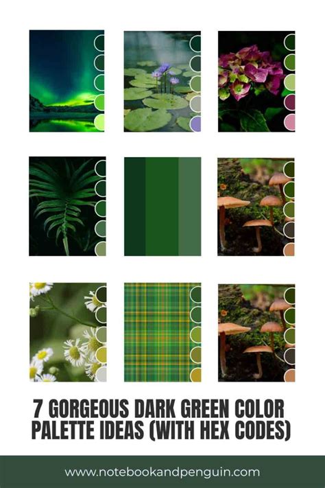 7 Gorgeous Dark Green Color Palette Ideas With Hex Codes