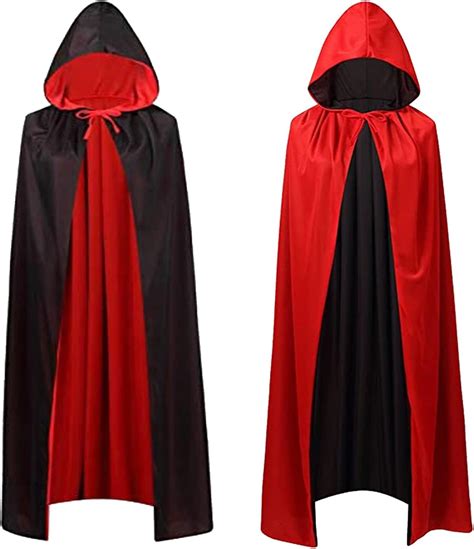 Capa De Disfraz Vampiro Halloween Para Hombre Mujer Reversible Capa