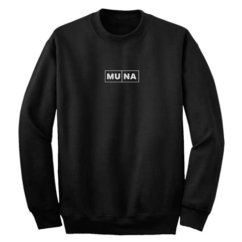 MUNA Album Title Embroidered Black Crewneck