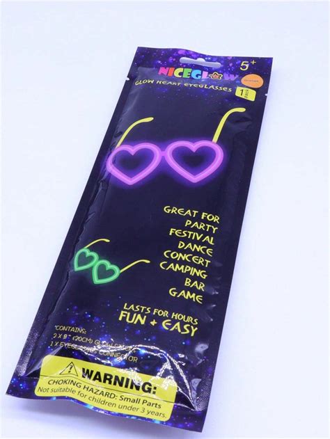 1 pieza de gafas en forma de corazón con LED 1 pieza de gafas de neón