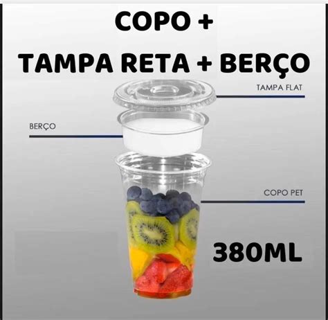 Copo Bolha 380ml Tampa Bolha Reta E Berço Sem Furo C 100u