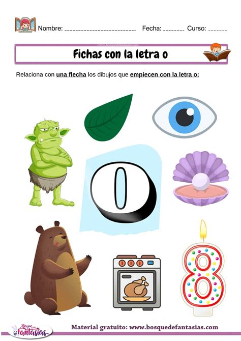 Palabras con la letra O Actividades y ejemplos para niños