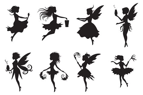 Silhouette set of fairies illustration pro design 43828942 Vector Art at Vecteezy