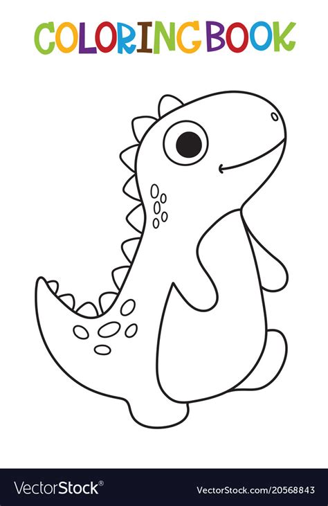 Cute Dino Coloring Book Royalty Free Vector Image