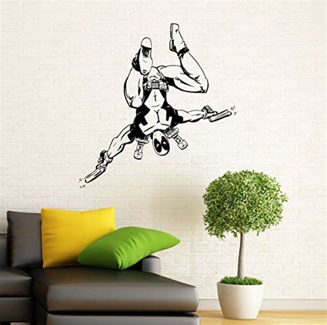 Deadpool Wall Decal Marvel Comics Antihero Vinyl Sticker Comic Book Character Home Interior Wall