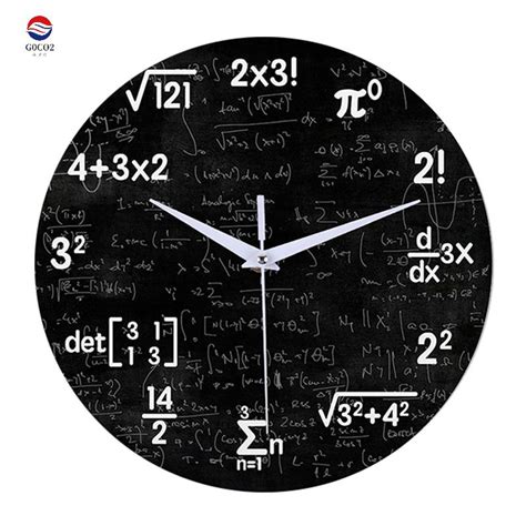 reloj de pared para niños fórmulas matemáticas iconos reloj de pared