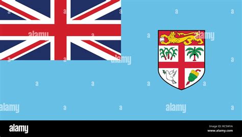 Flag Of Republic Of Fiji In Official Rate And Colors Vector Stock