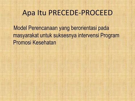 Model Perencanaan Program Promosi Kesehatan Ppt