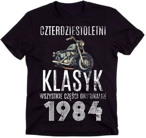 M Ska Koszulka Na Urodziny Dla Motocyklisty Z Motorem Na Retro