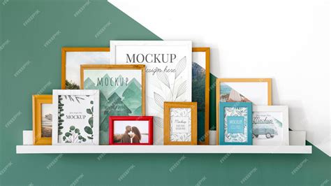 Free Psd Mockup Frames On Shelf