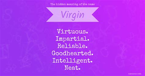 The hidden meaning of the name Virgin | Namious