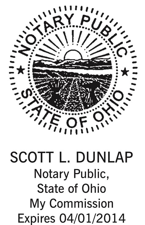 Ohio Notary Stamp Vertical Layout Personalized Includes Seal