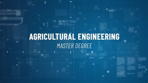 Agricultural Engineering Master Degree Youtube