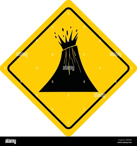 Volcano Warning Sign An Illustration Of A Volcano Warning Sign Stock