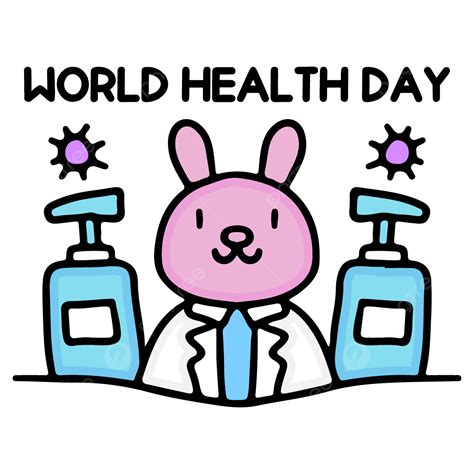 세계 건강의 날 소독 스프레이 디자인 만화와 귀여운 토끼 의사, 귀엽다, 토끼, 박사님 PNG, 일러스트 및 벡터 에 대한 무료 ...