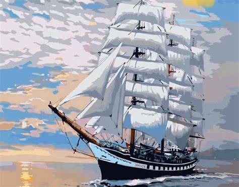 Pirates Ship Diy Paint By Number Kit Acrylic Painting On Etsy