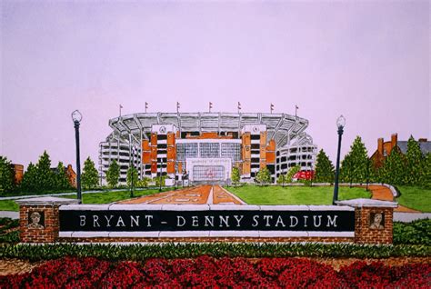 Bryant Denny Stadium At The University Of Alabama Printed