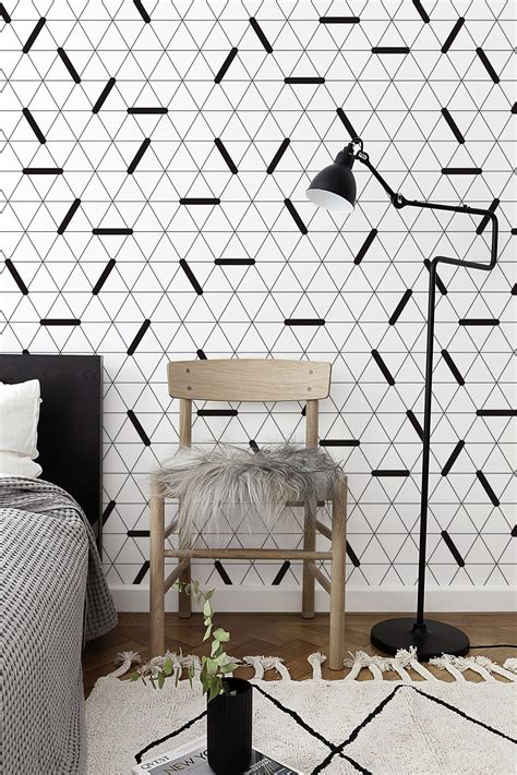 Minimalist Black and White Wallpaper Modern Wallpaper Peel and Stick a ...