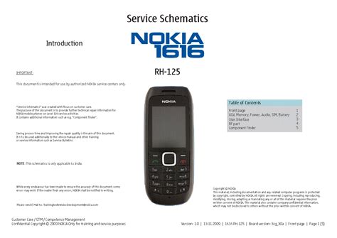 Nokia 1616 Rh125 V10 Sch Service Manual Download Schematics Eeprom