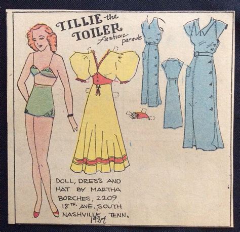 Old Tillie The Toiler Sunday Funnies Paper Doll 1930s Newspaper Pd