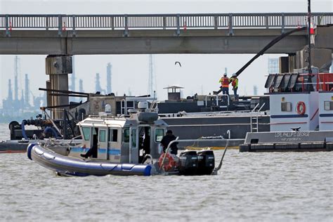 Barge Hits A Bridge In Galveston Texas Damaging The Structure And