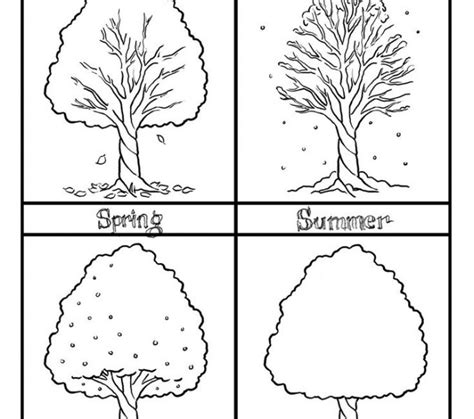 Four Seasons Coloring Pages The 4 Seasons Printable Coloring Page