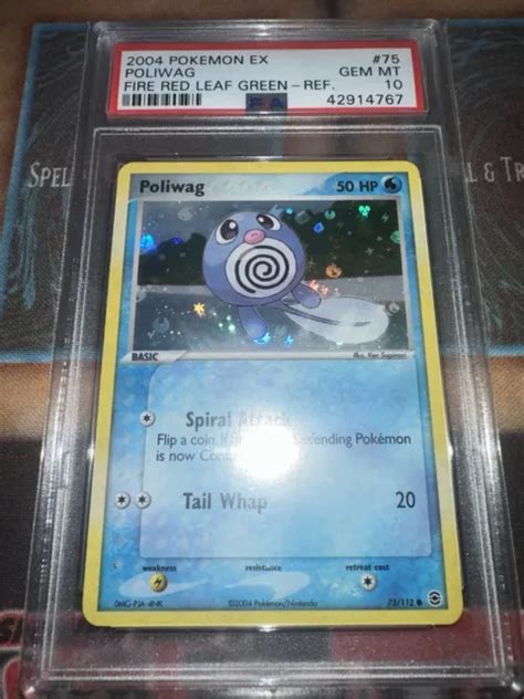 POKEMON EX FIRERED LeafGreen Set Poliwag Reverse Holo 75 112 PSA 10