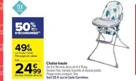 Promo Chaise Haute Tex Baby Chez Carrefour Icatalogue Fr