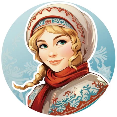 Premium Ai Image Sticker Of A Snow Maiden