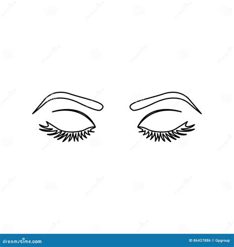 Mulher Do Esboço Olhos Fechados Ilustração Stock Ilustração de