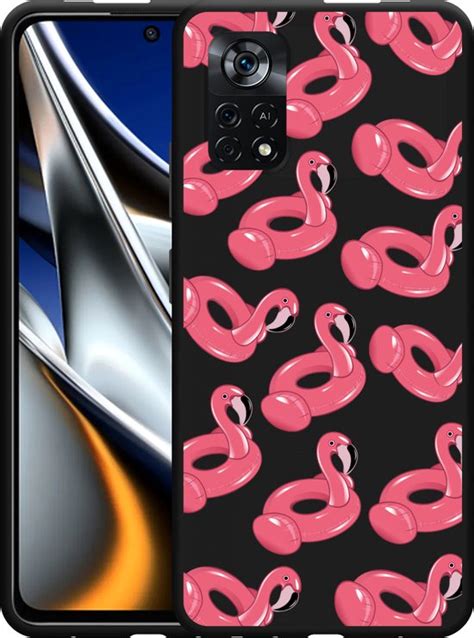 Hoesje Geschikt Vooor Xiaomi Poco X Pro Zwart Inflatable Flamingos Bol