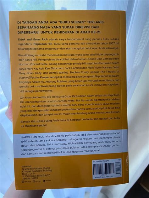 Buku Think And Grow Rich By Napoleon Hill 100 Original Gramedia