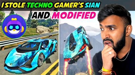 Stealing Techno Gamerz Lamborghini Sian And Modifying Chikii Gta Plus