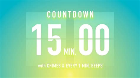 15 Minutes Countdown Timer Flip Clock With Chimes Every 1 Min