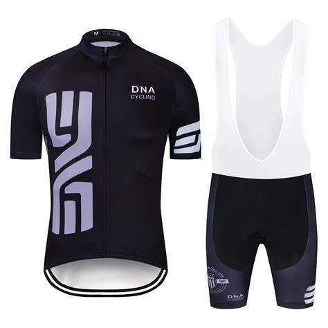 2019 Black DNA Cycling Team Jersey Bike Set Short Sleeves Mens Quick