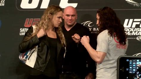 Rousey Mcmann Leading Ladies Ufc 170 Faceoff Youtube