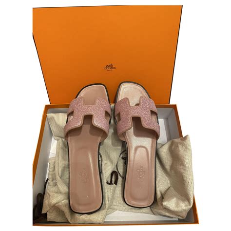 Hermès Oran Sandals Pink Leather Ref203066 Joli Closet