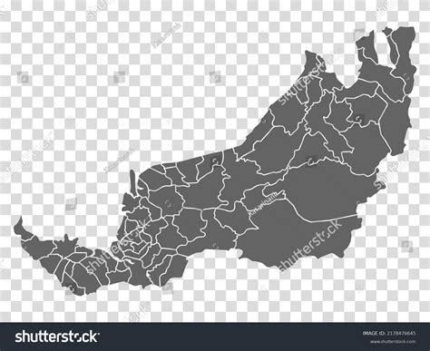 Blank Map State Sarawak Malaysia High Stock Vector Royalty Free