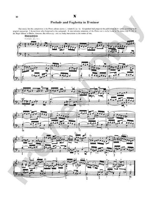 Bach Various Short Preludes And Fugues X Prelude And Fughetta In D