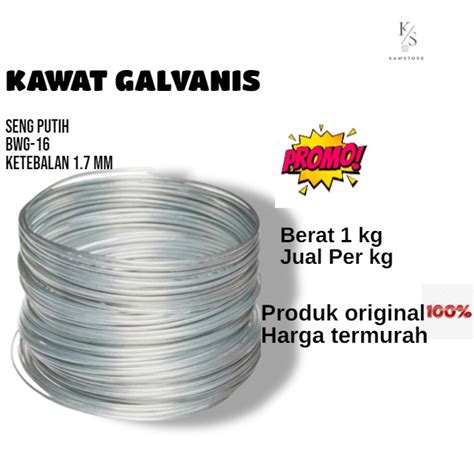 Jual KAWAT BWG KAWAT SENG PUTIH KAWAT SENG GALVANIS ANTI KARAT BWG 16