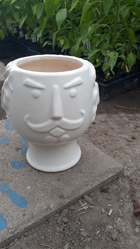 Funny Face Pot Angry Face Pot Unique Pot Face Pot Planter Etsy