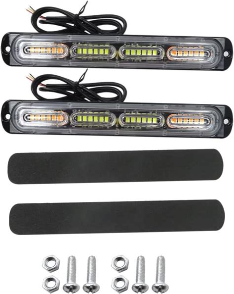 Vicue 2pcs Amberwhite 24led Car Truck Emergency Warning