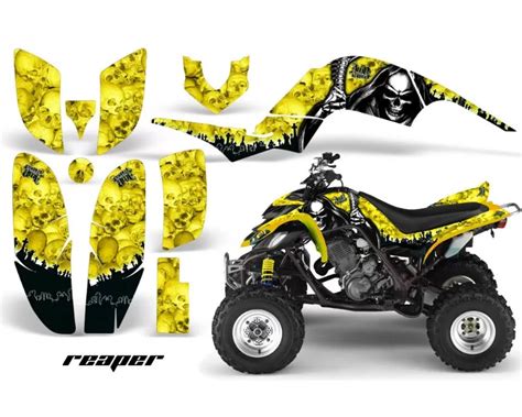 Amr Racing Decal Graphics Kit Quad Sticker Wrap Reaper Yellow Yamaha Raptor 660 01 05 Yam