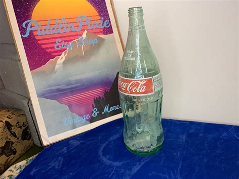 Vintage Coca Cola 32 Oz Large Glass Coke Bottle Etsy