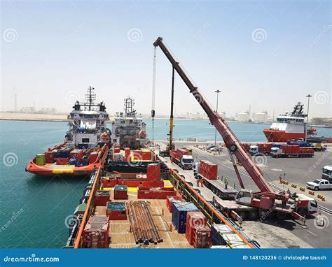 Cargo Operations Ongoing Onboard Supply Vessel Working For Offshore