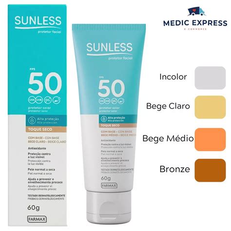 Protetor Solar Facial Sunless Toque Seco Fps 50 Alta Proteção 60g