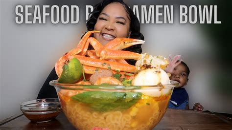 Seafood Boil Ramen Bowl Seafood Mukbang Shai B Youtube